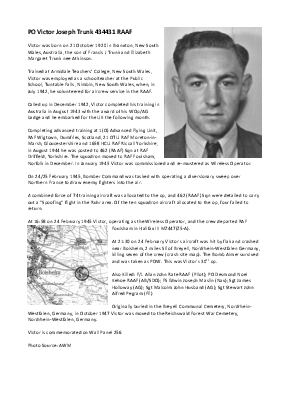 A preview of a PDF biography for Trunk, Victor Joseph
